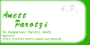 anett parotzi business card